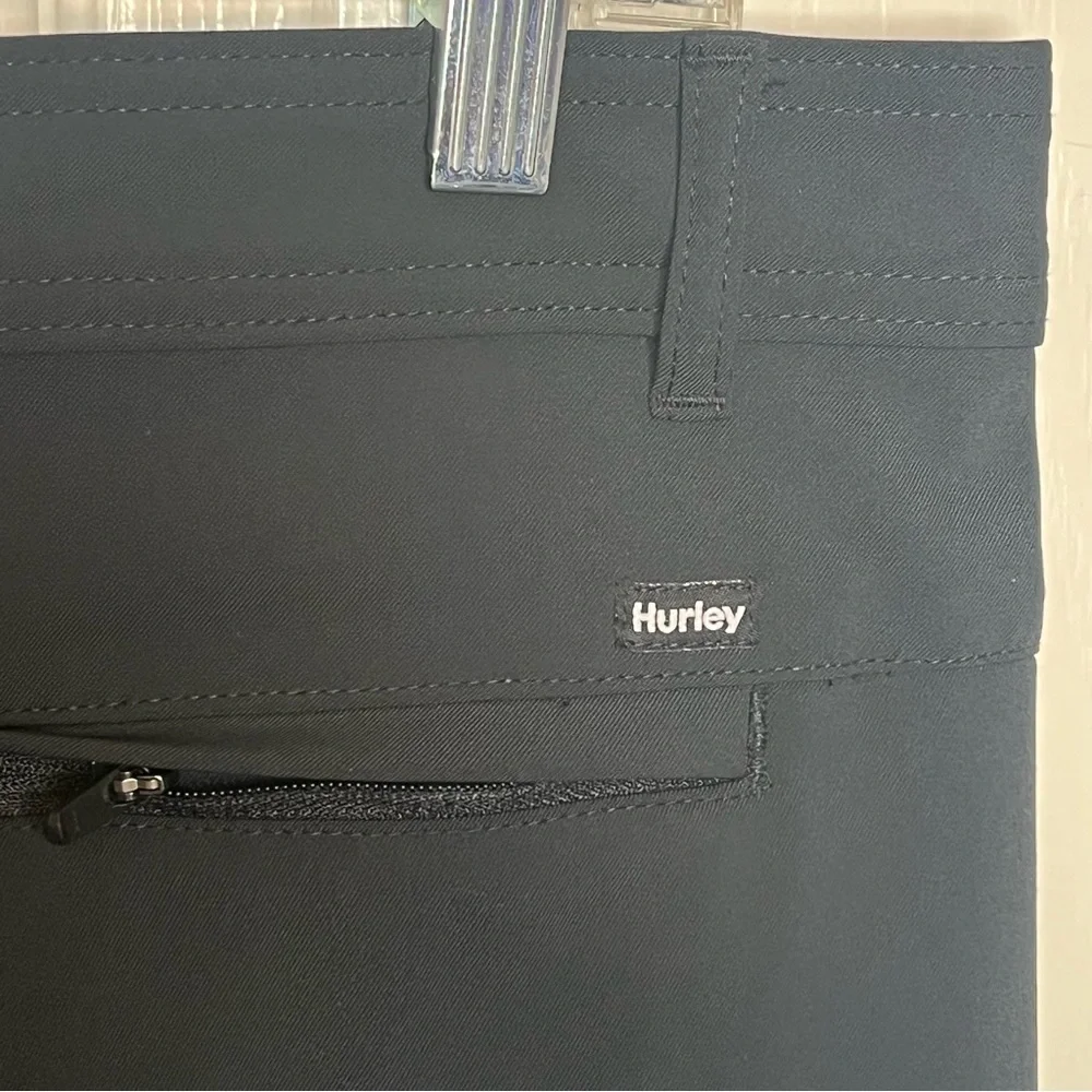 Hurley Black Flat Front Pants Mens Sz 32 X 32 Straight Leg